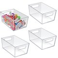 Azar Displays Medium Organizer Storage Tote Bin with Handle 10W x 6.75D x 4.5H, 4-Pack 556235